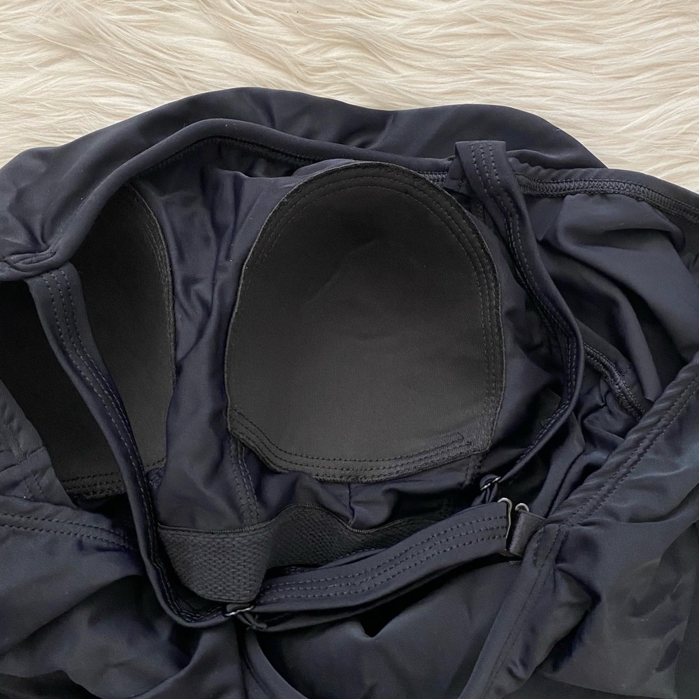 Mermaid Maternity Black Ruffle Cold Shoulder Drawstring Hem Tankini Swimsuit Top - Picture 5 of 11